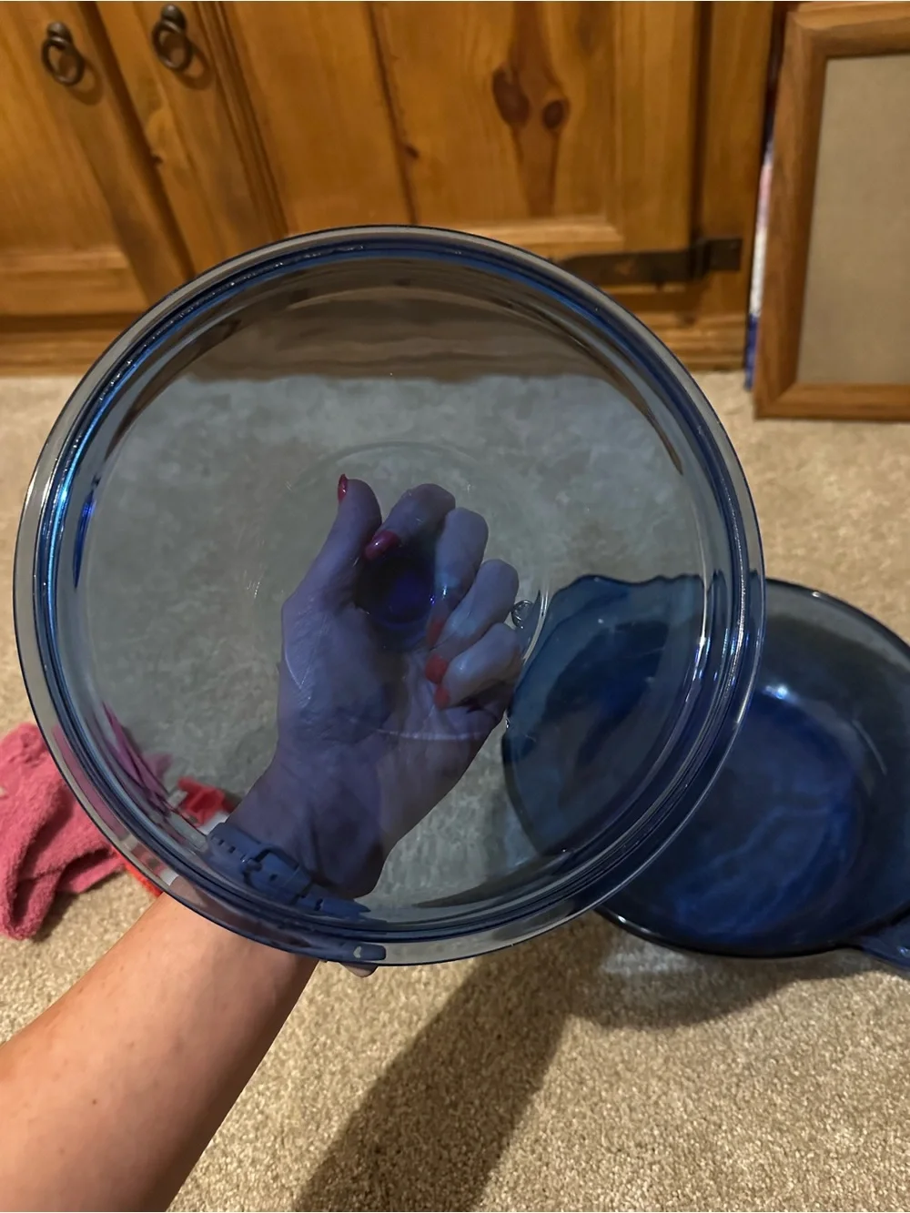 Anchor Hocking Deep Blue Glass Covered Casserole